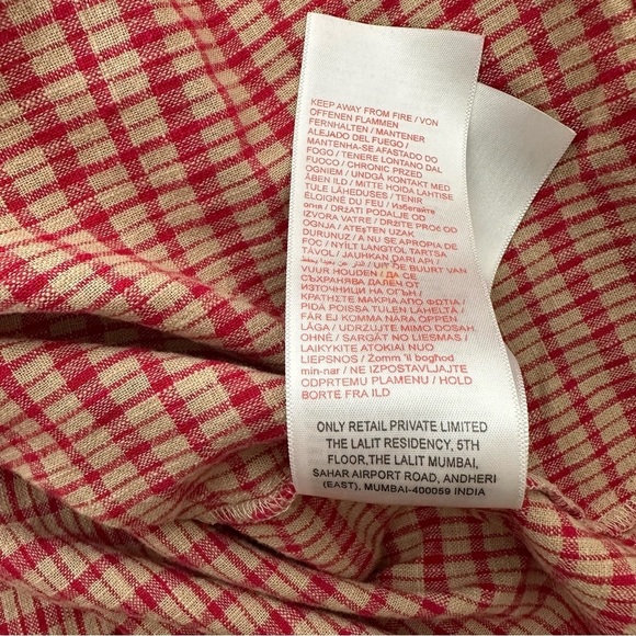 Plaid V-Neck mini Dress with Puff Sleeves by Only - Picture 12 of 12